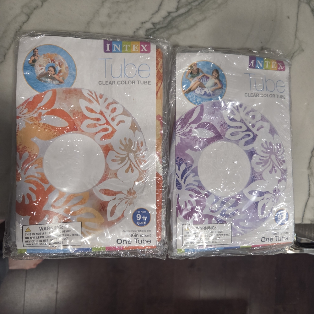 Intex Kids Swim Tube - Vibrant Orange and Purple-selling 2 Together